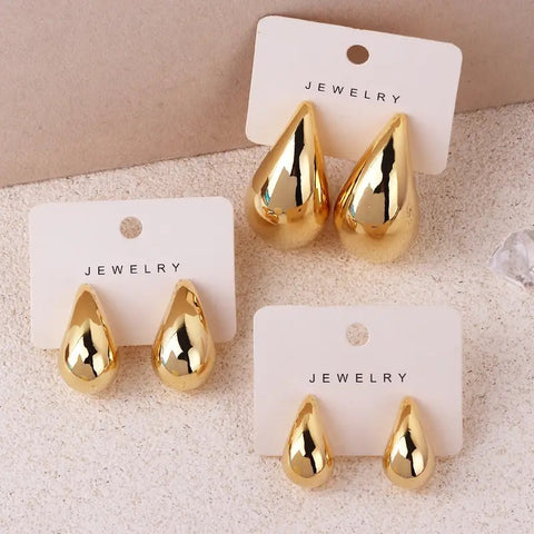 Waterdrop Dangle Earrings For Women, Lightweight Hollow Thick Fashion Jewelry